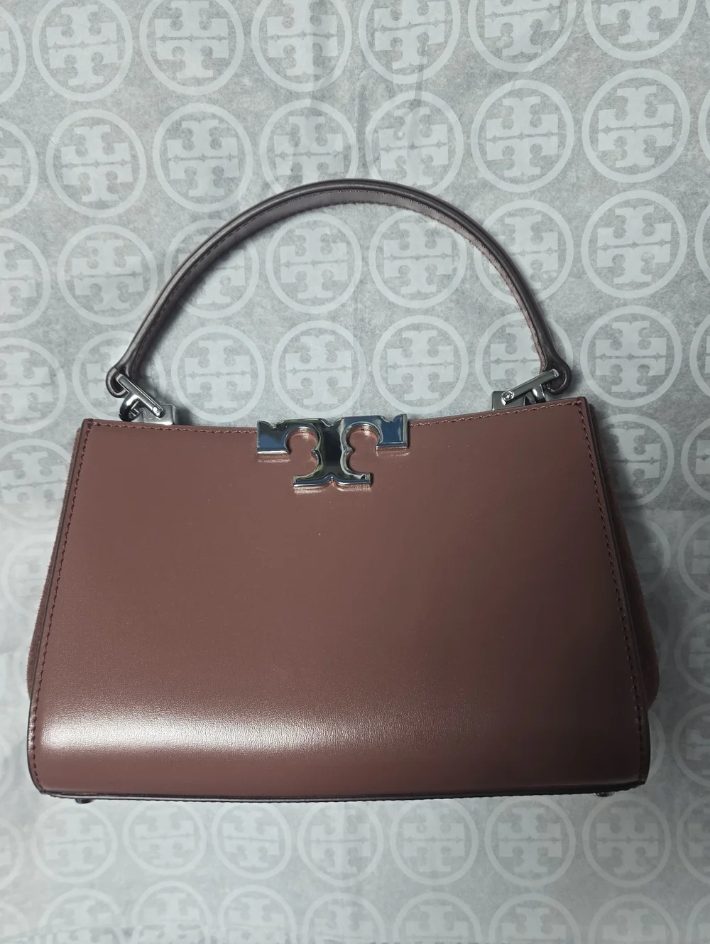 Tory Burch Dusty Mauve Leather Top-Handle Satchel